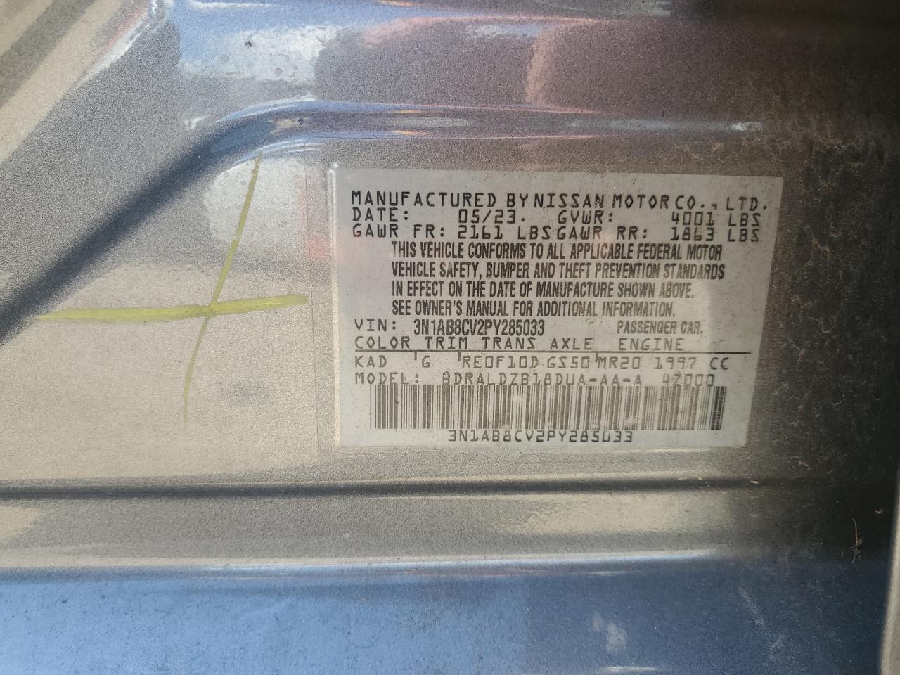 2023 Nissan Sentra Sv VIN: 3N1AB8CV2PY285033 Lot: 86174015