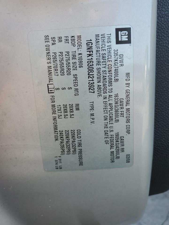 2008 Chevrolet Suburban K1500 Ls VIN: 1GNFK16308J213927 Lot: 81918815