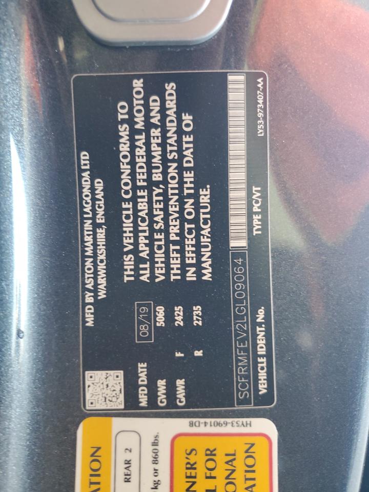 2020 Aston Martin Db11 Amr VIN: SCFRMFEV2LGL09064 Lot: 87216935