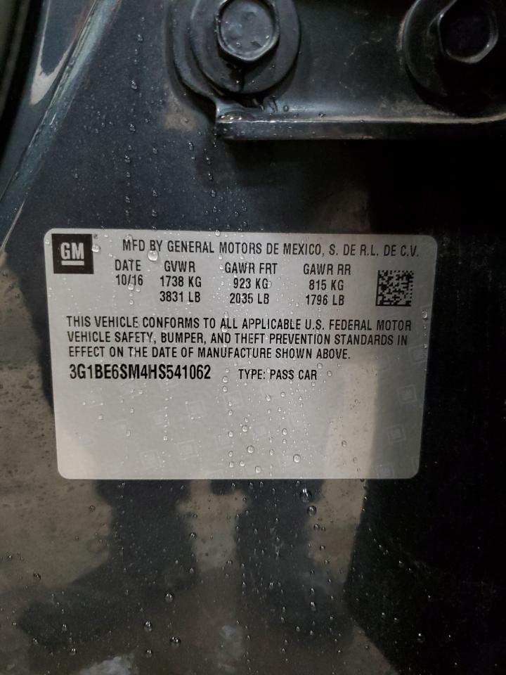 2017 Chevrolet Cruze Lt VIN: 3G1BE6SM4HS541062 Lot: 84629065