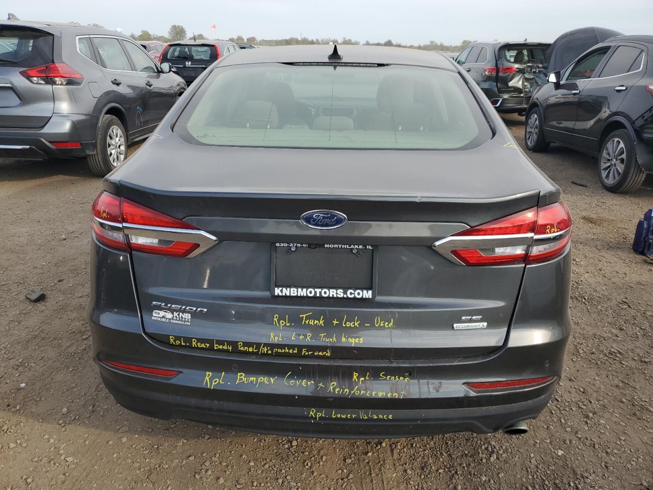 2019 Ford Fusion Se VIN: 3FA6P0HD4KR128988 Lot: 82562615