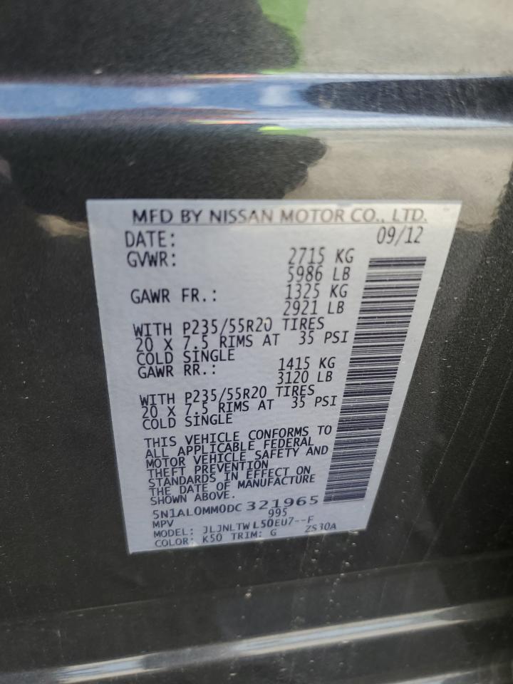 2013 Infiniti Jx35 VIN: 5N1AL0MM0DC321965 Lot: 86212275