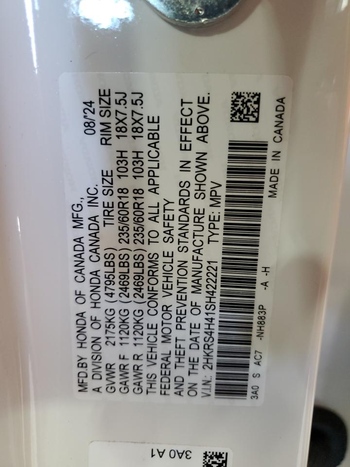 2025 Honda Cr-V Ex VIN: 2HKRS4H41SH422221 Lot: 85865045