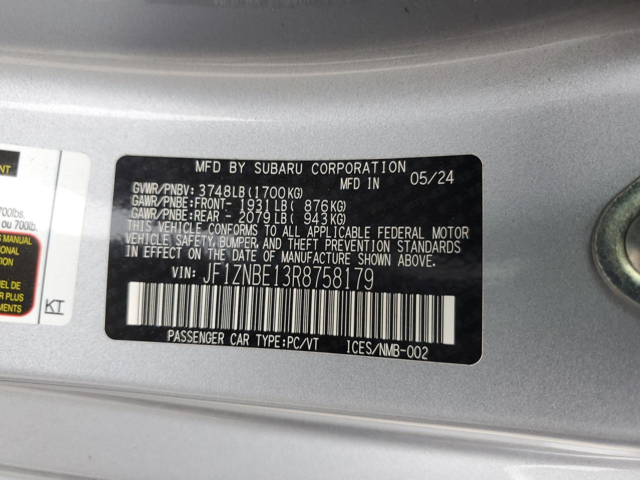 2024 Toyota Gr 86 Premium VIN: JF1ZNBE13R8758179 Lot: 85355635