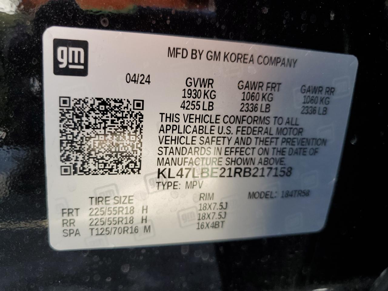 2024 Buick Envista Sport Touring VIN: KL47LBE21RB217158 Lot: 90915625