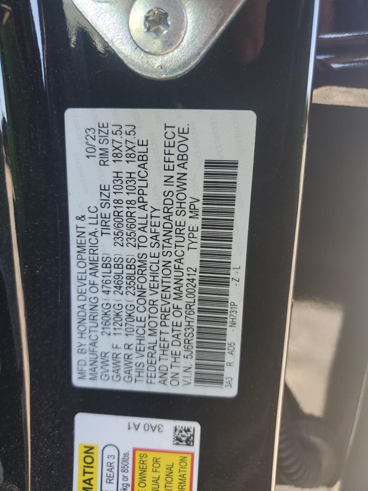 2024 Honda Cr-V Exl VIN: 5J6RS3H76RL002412 Lot: 82545765