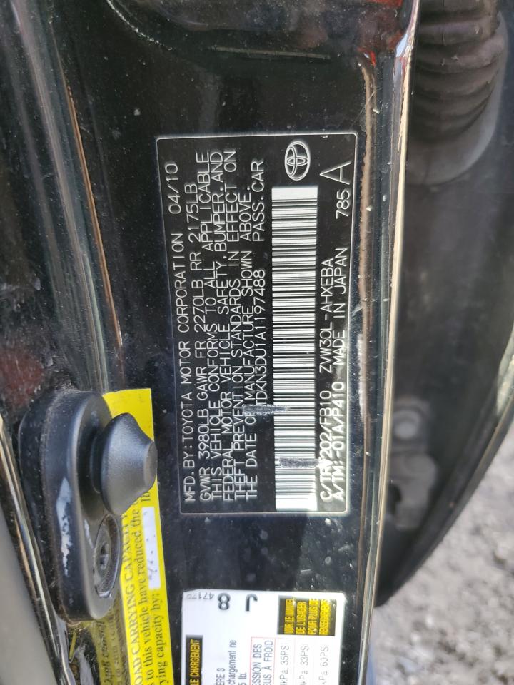 2010 Toyota Prius VIN: JTDKN3DU1A1197488 Lot: 81974485