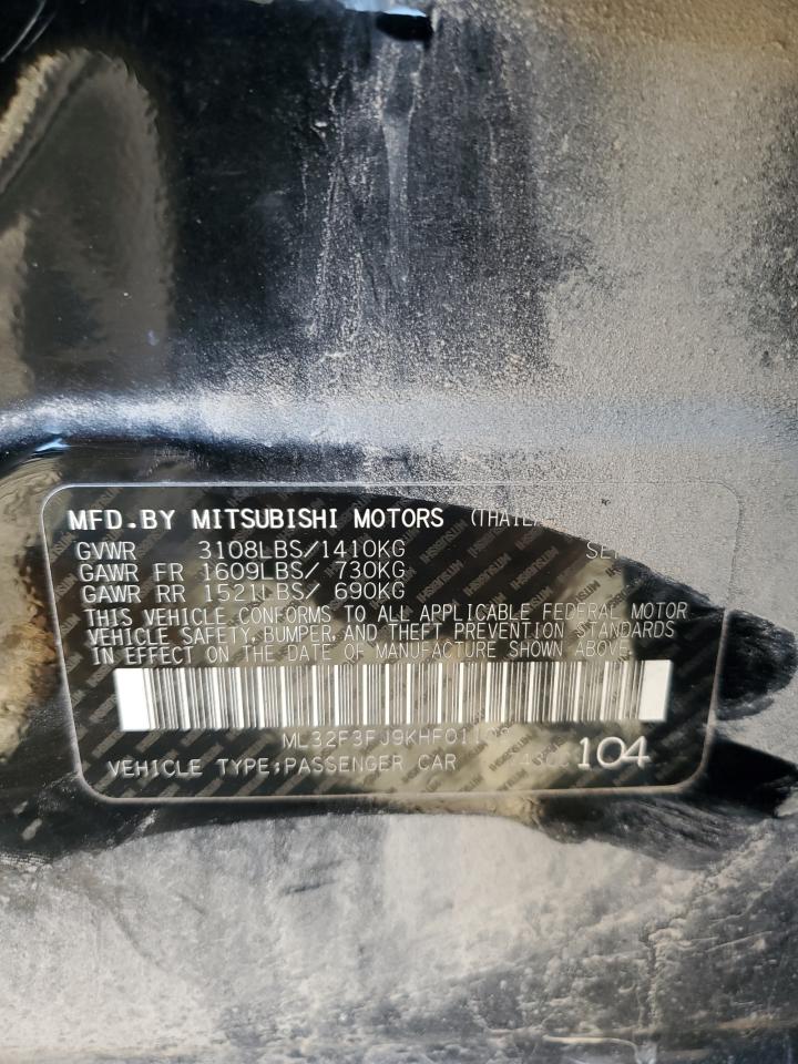 2019 Mitsubishi Mirage G4 Es VIN: ML32F3FJ9KHF01102 Lot: 82518845