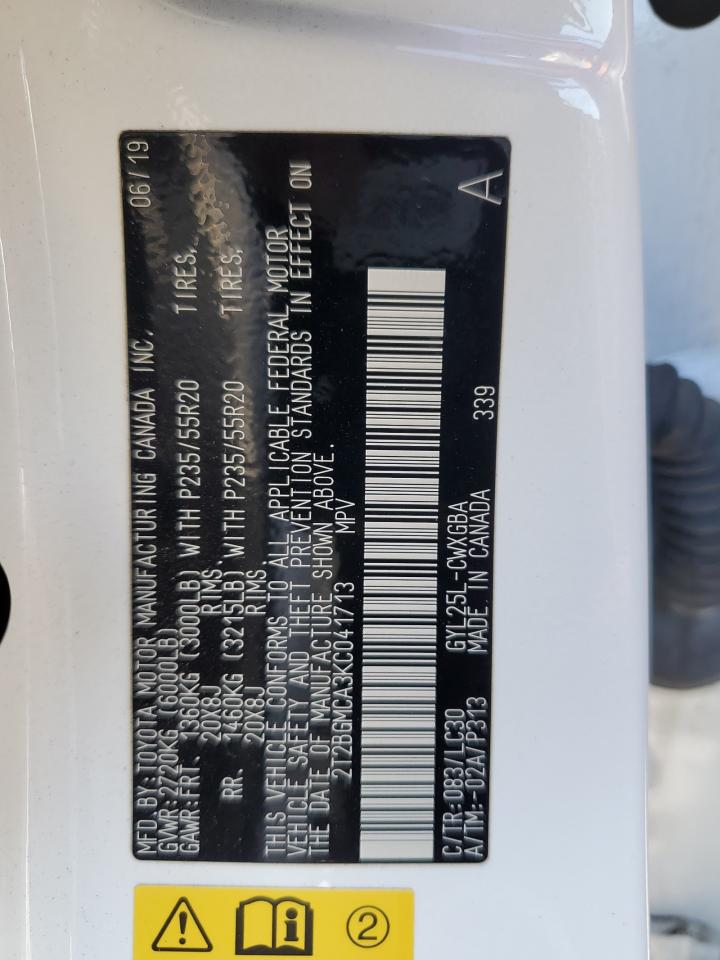 2019 Lexus Rx 450H Base VIN: 2T2BGMCA3KC041713 Lot: 85276835