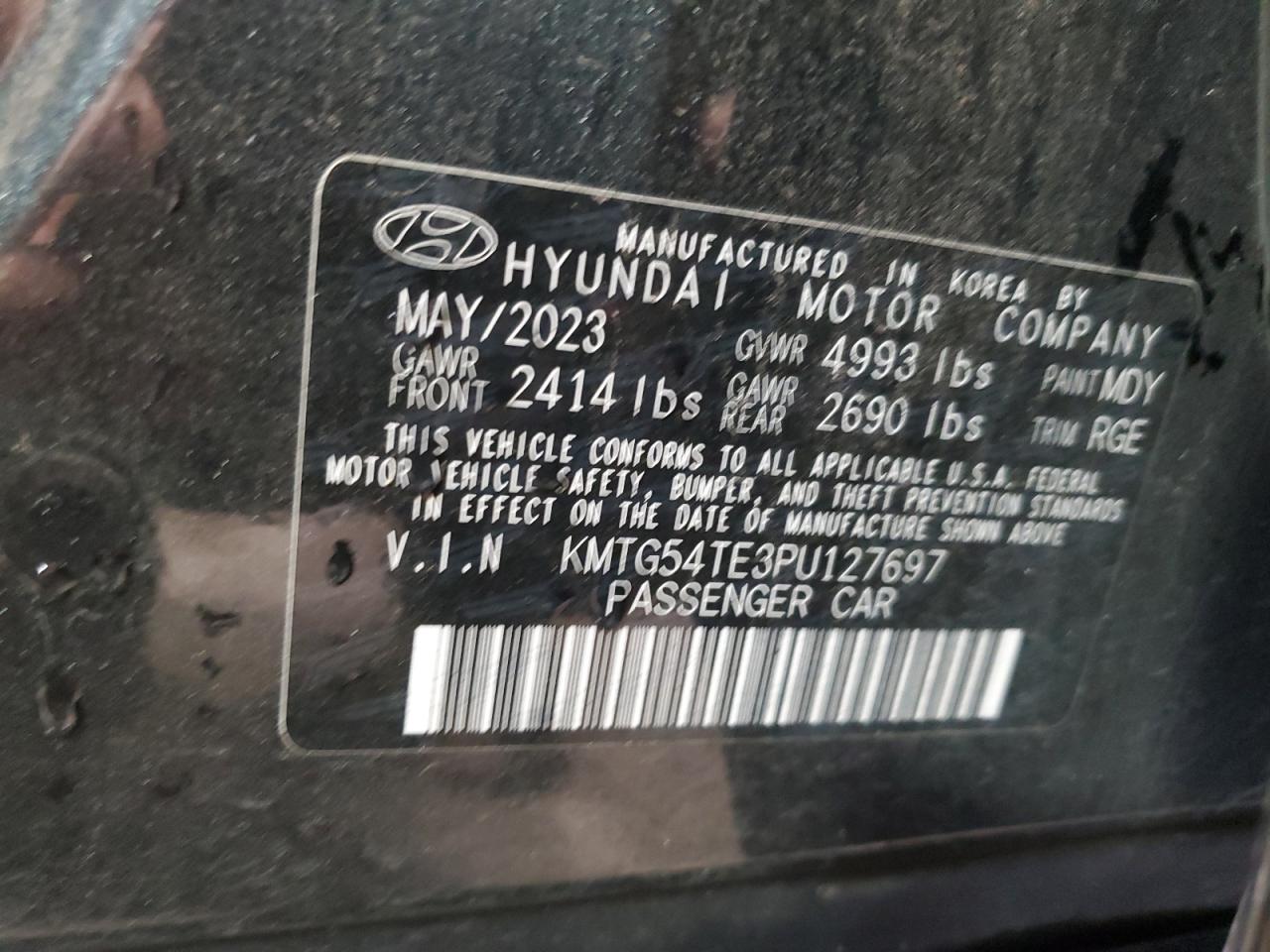 2023 Genesis G70 Base VIN: KMTG54TE3PU127697 Lot: 87368935