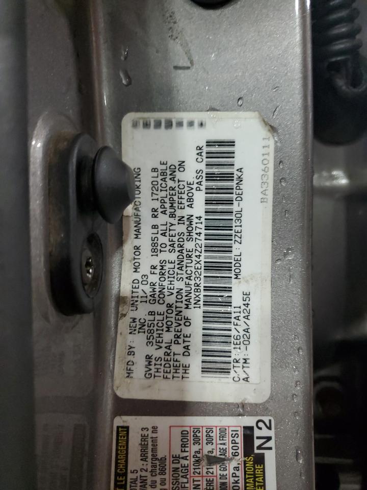 2004 Toyota Corolla Ce VIN: 1NXBR32EX4Z274714 Lot: 86534315