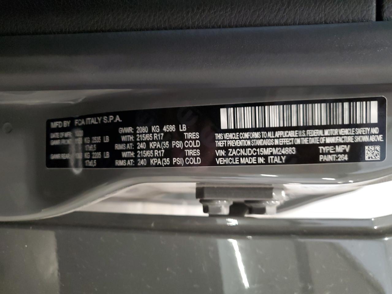 2021 Jeep Renegade Trailhawk VIN: ZACNJDC15MPM24883 Lot: 84542645