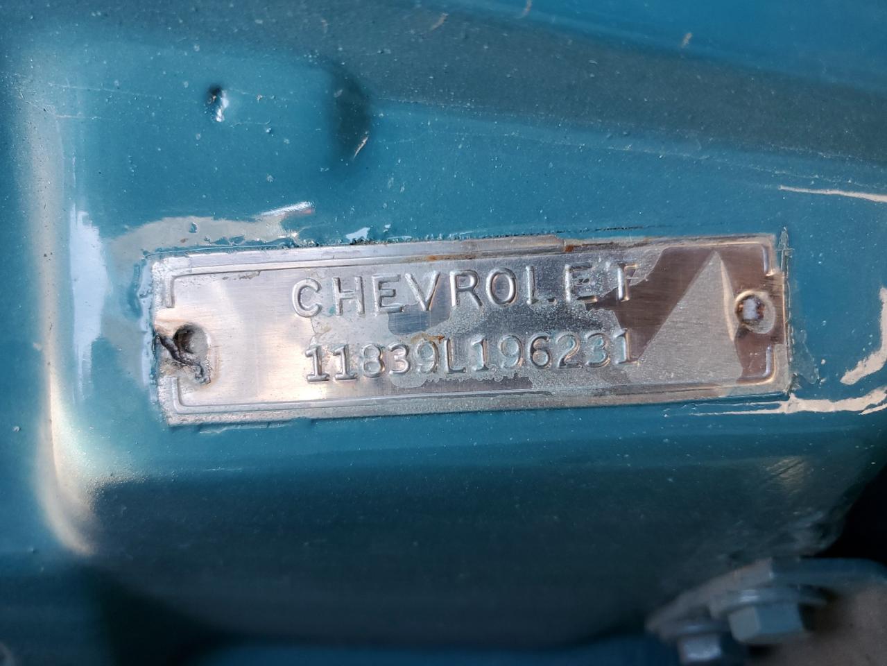 1961 Chevrolet Chev VIN: 11839L196231 Lot: 82369055