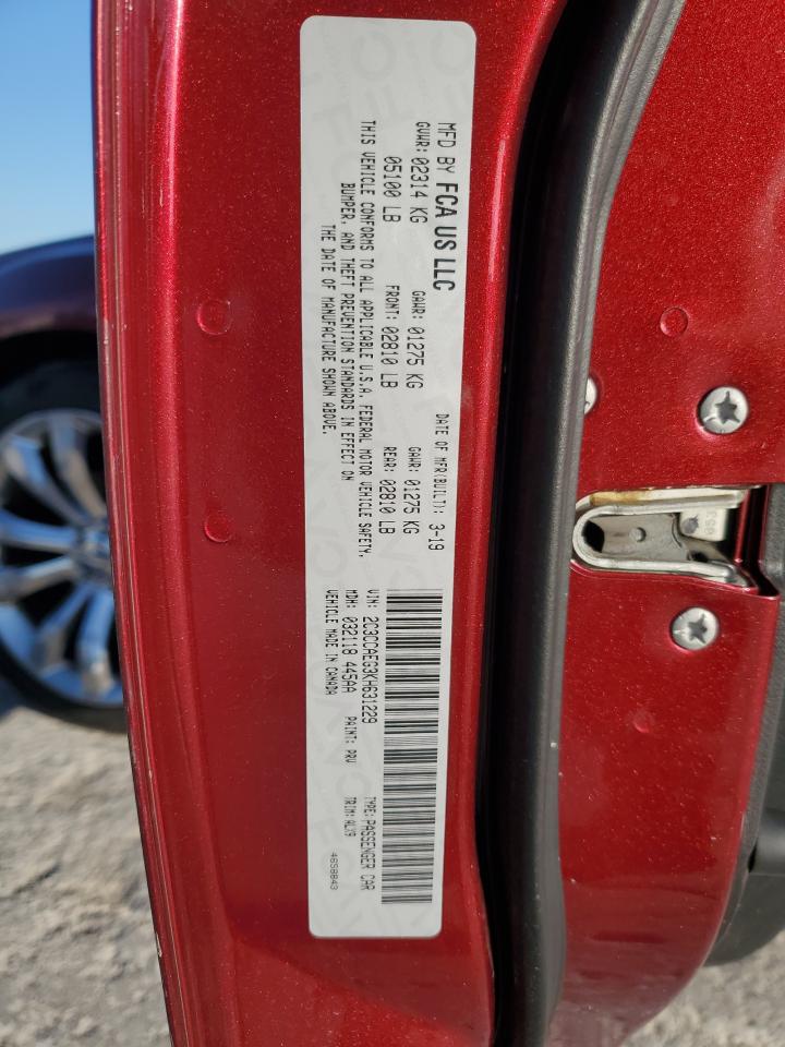 2019 Chrysler 300 Limited VIN: 2C3CCAEG3KH631229 Lot: 84956035