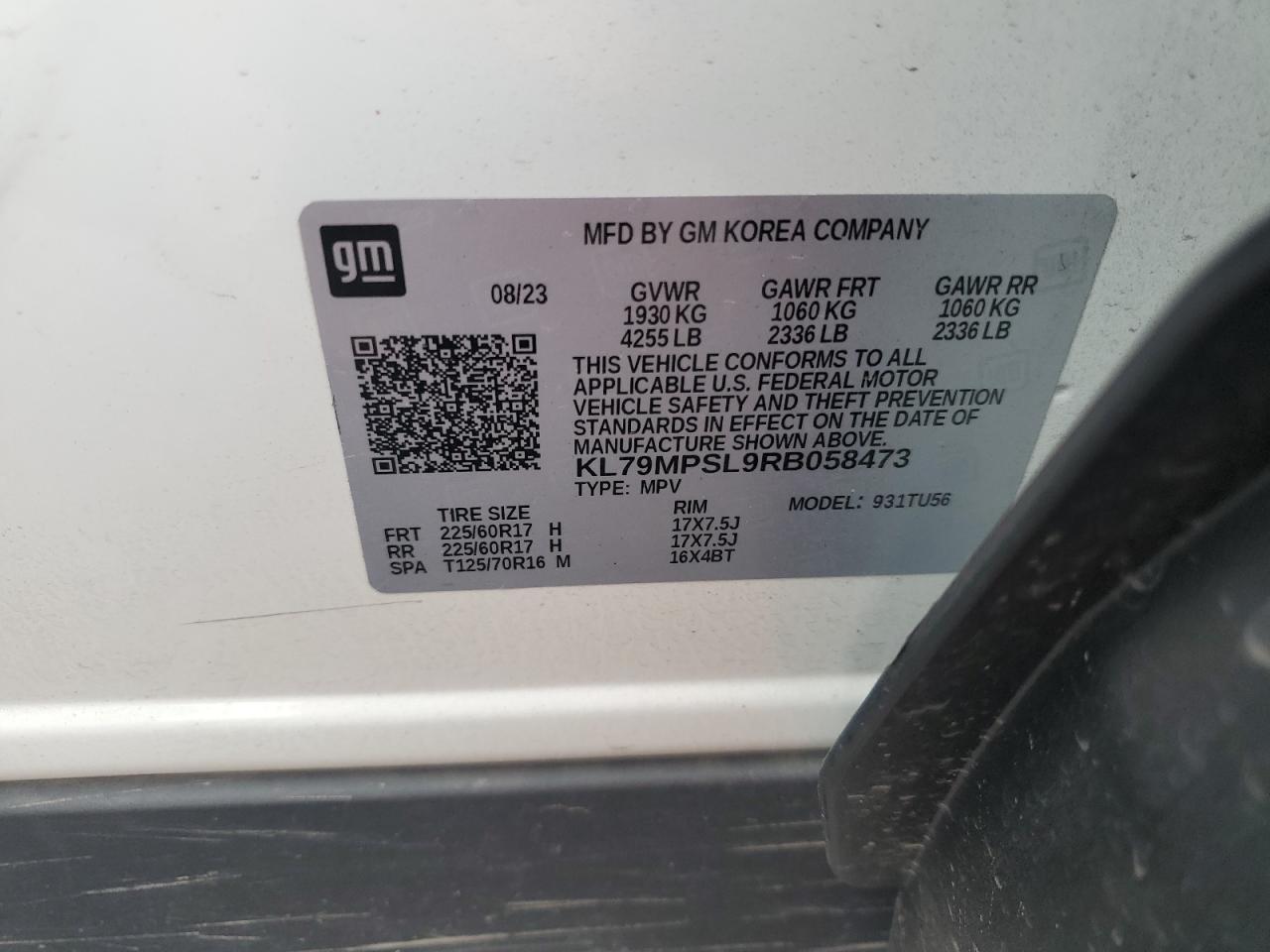 2024 Chevrolet Trailblazer Lt VIN: KL79MPSL9RB058473 Lot: 82294565