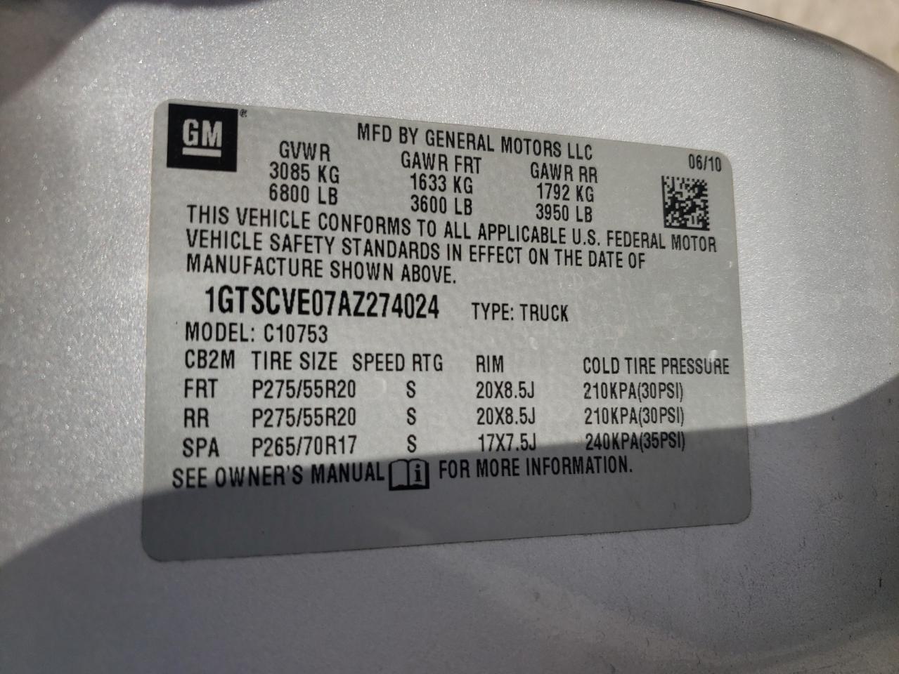 2010 GMC Sierra C1500 Sle VIN: 1GTSCVE07AZ274024 Lot: 82195725