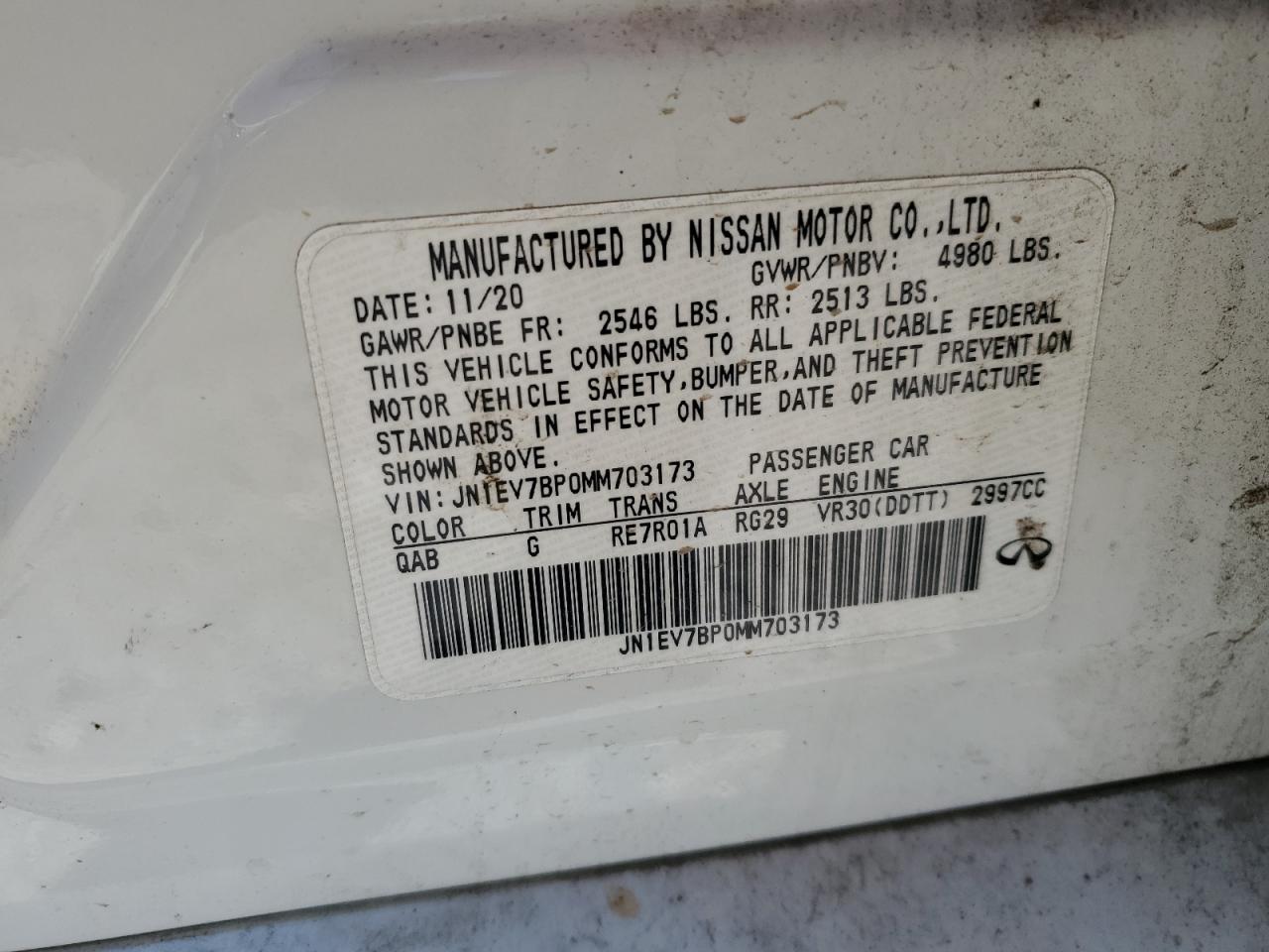 2021 Infiniti Q50 Luxe VIN: JN1EV7BP0MM703173 Lot: 86232185