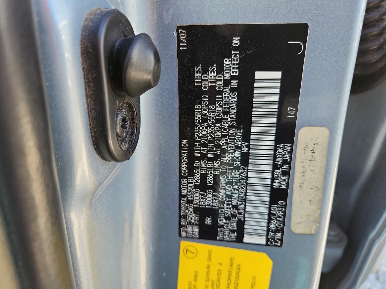 2008 Lexus Rx 400H VIN: JTJHW31U482047632 Lot: 87198645