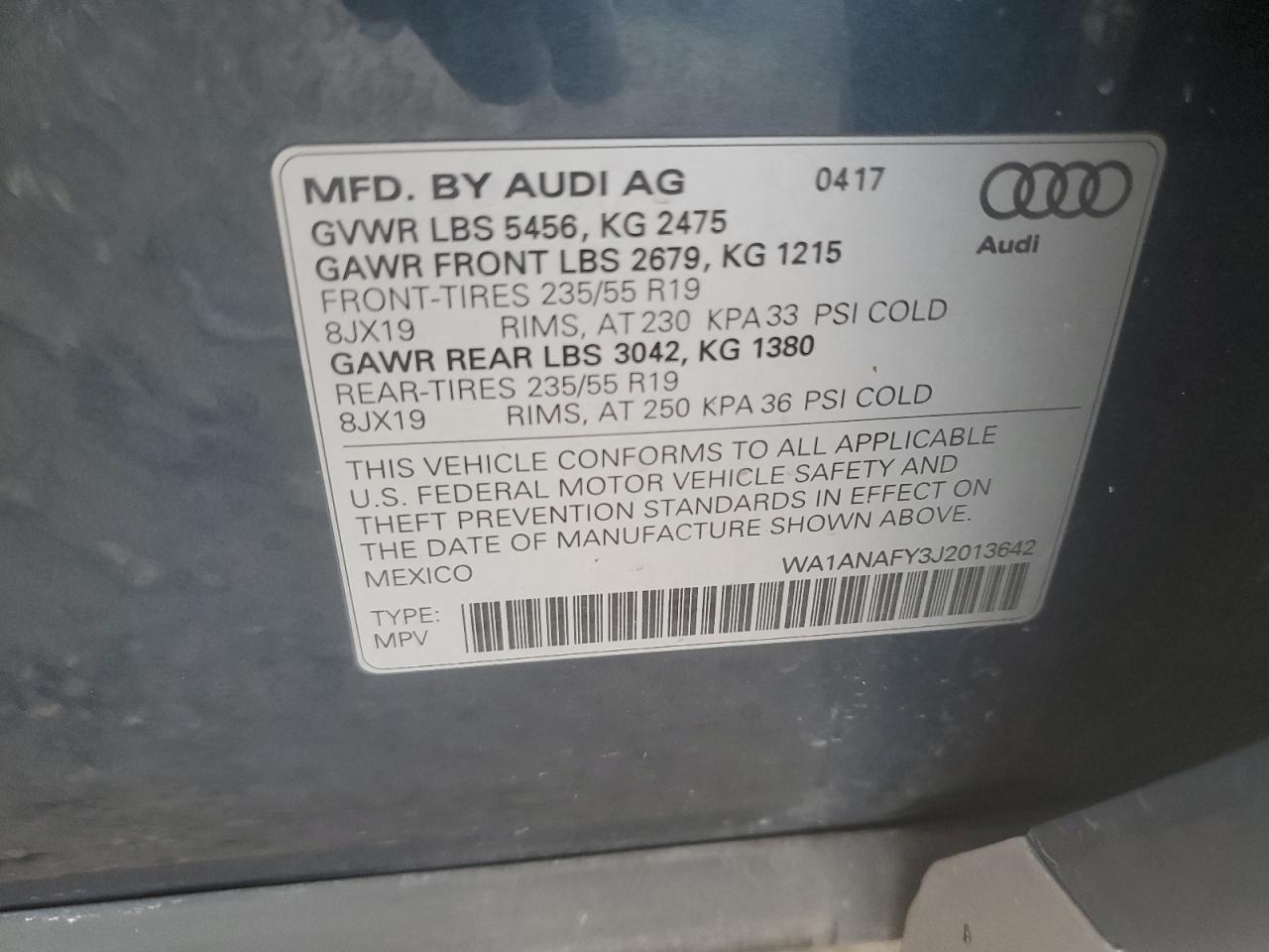 2018 Audi Q5 Premium VIN: WA1ANAFY3J2013642 Lot: 90079085