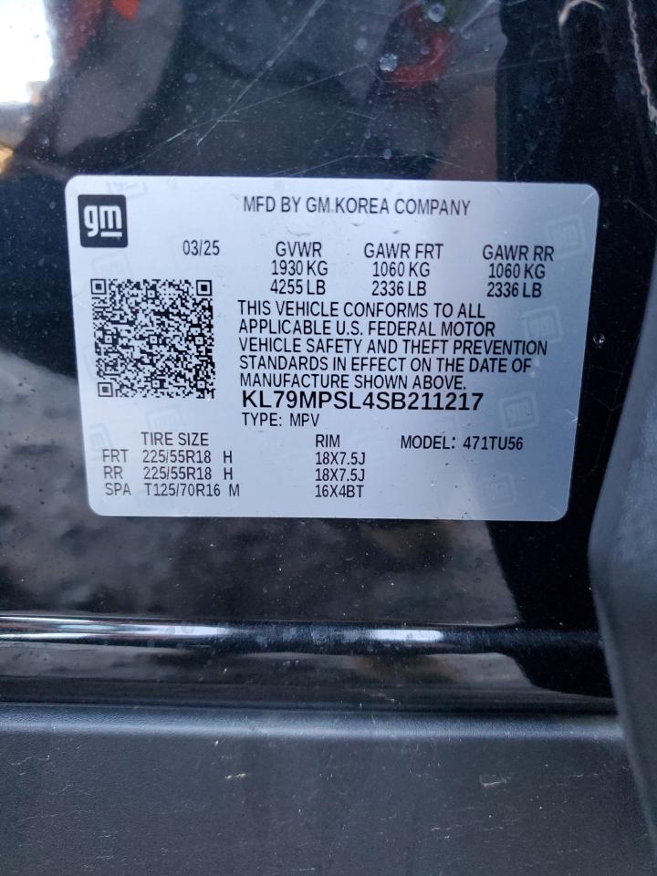 2025 Chevrolet Trailblazer Lt VIN: KL79MPSL4SB211217 Lot: 86472535