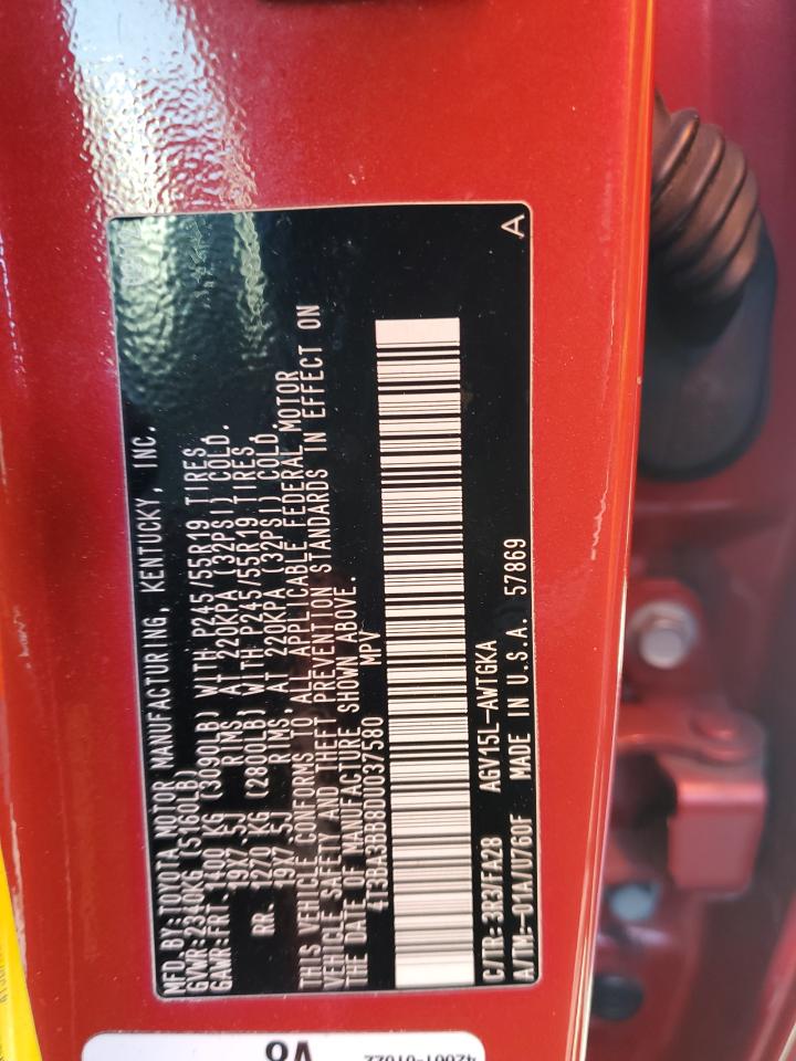 2013 Toyota Venza Le VIN: 4T3BA3BB8DU037580 Lot: 82057175