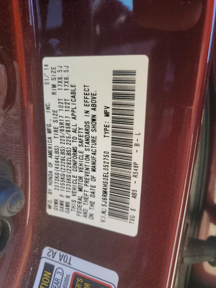 2014 Honda Cr-V Ex VIN: 5J6RM4H50EL052750 Lot: 82345145