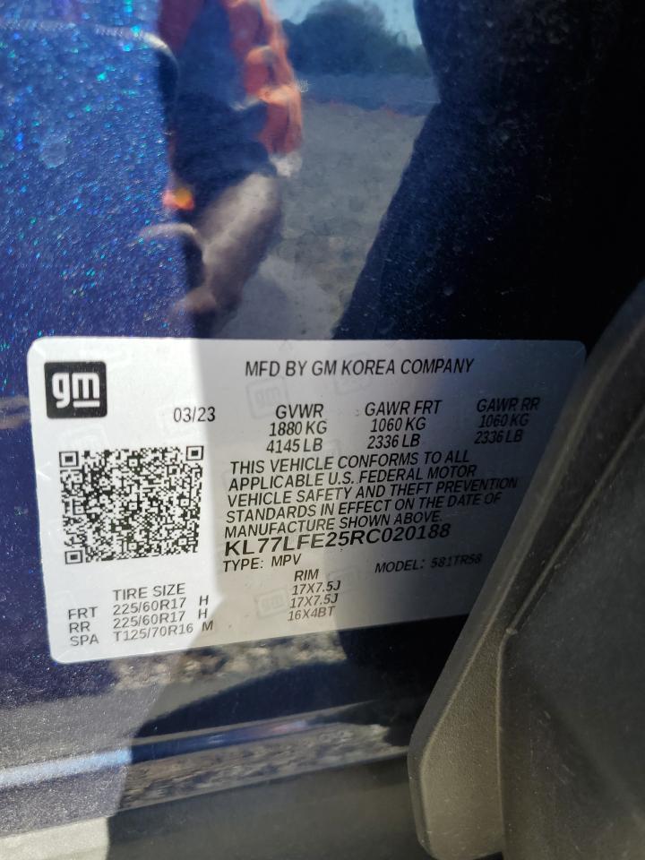 2024 Chevrolet Trax Ls VIN: KL77LFE25RC020188 Lot: 86836925