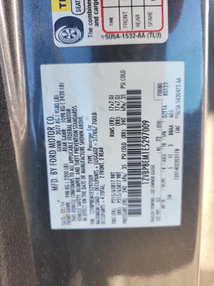 2014 Ford Mustang VIN: 1ZVBP8EM1E5297009 Lot: 84303065