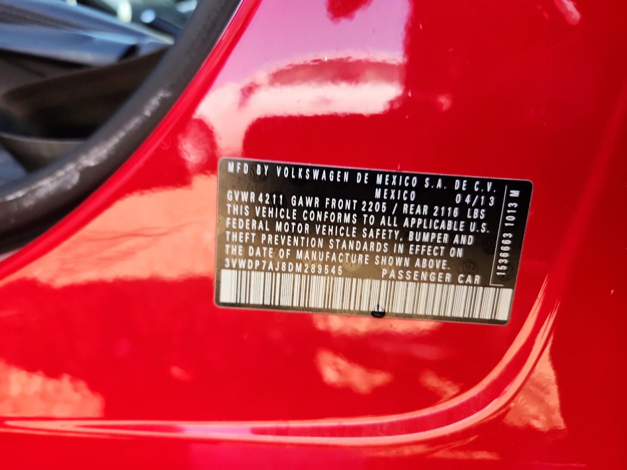 2013 Volkswagen Jetta Se VIN: 3VWDP7AJ8DM289545 Lot: 85133635