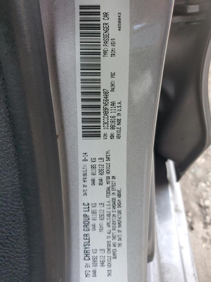 2015 Chrysler 200 Limited VIN: 1C3CCCAB9FN564087 Lot: 81936955