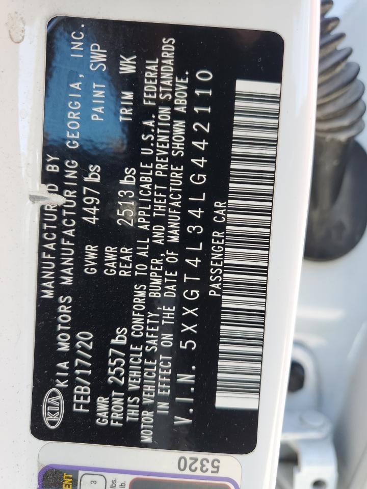 2020 Kia Optima Lx VIN: 5XXGT4L34LG442110 Lot: 85685595