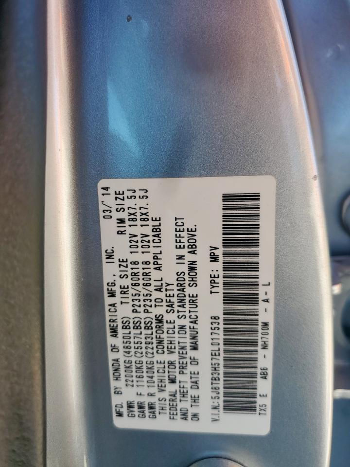 2014 Acura Rdx Technology VIN: 5J8TB3H57EL017538 Lot: 86221095