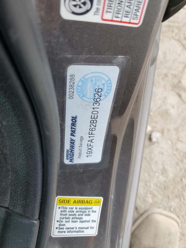 2011 Honda Civic Lx-S VIN: 19XFA1F62BE013626 Lot: 86610675