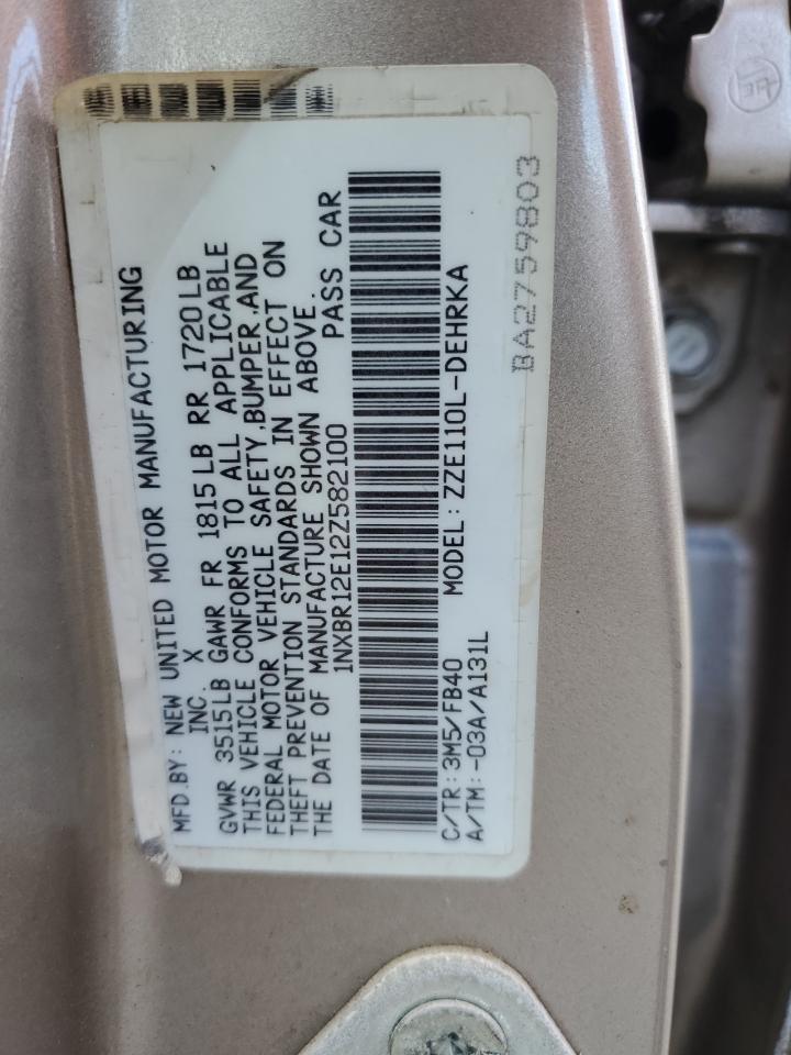 2002 Toyota Corolla Ce VIN: 1NXBR12E12Z582100 Lot: 85147515