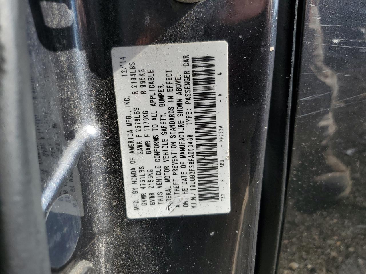 2015 Acura Tlx Tech VIN: 19UUB3F58FA003488 Lot: 89459645