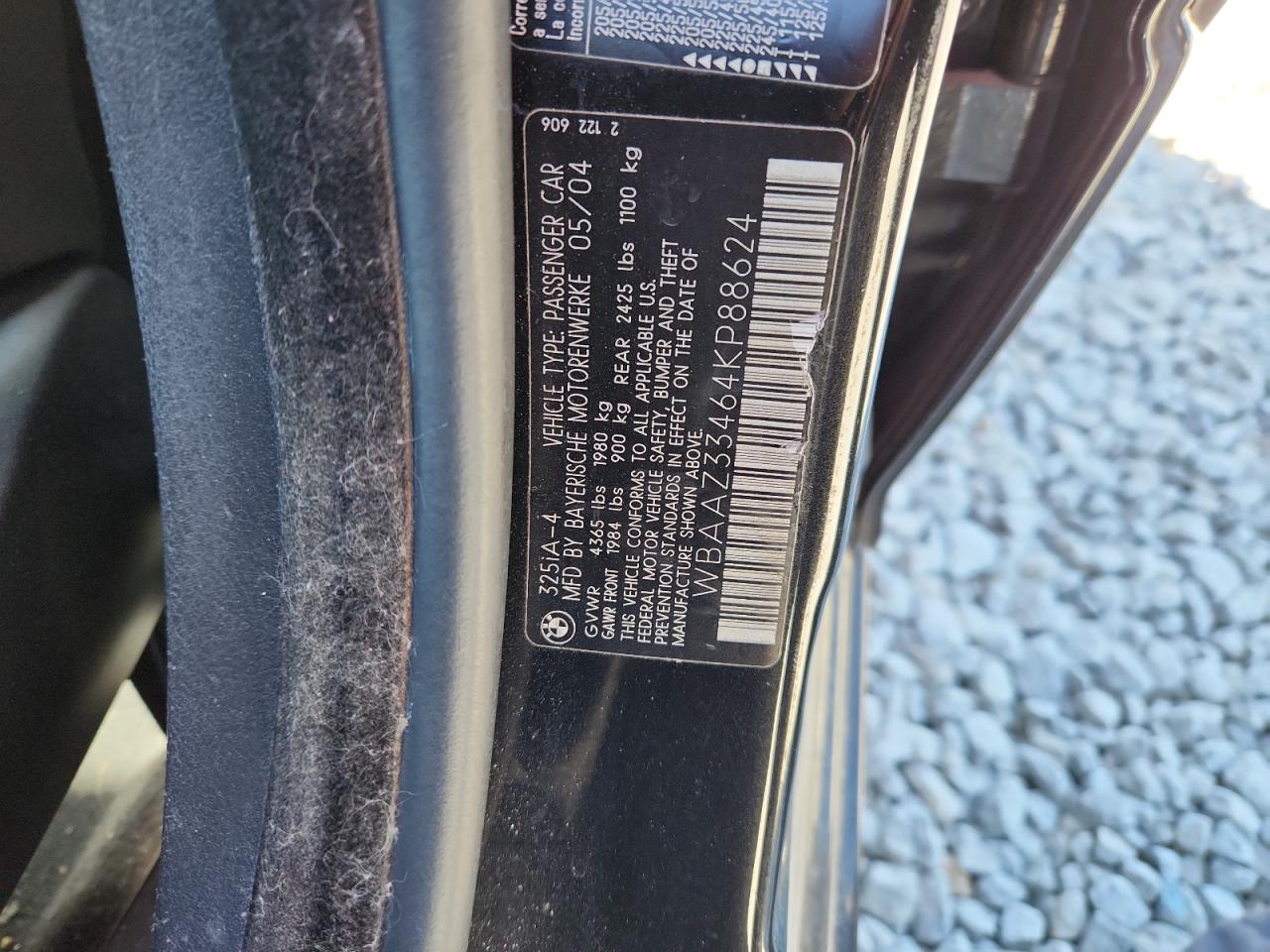 2004 BMW 325 Is Sulev VIN: WBAAZ33464KP88624 Lot: 84907935