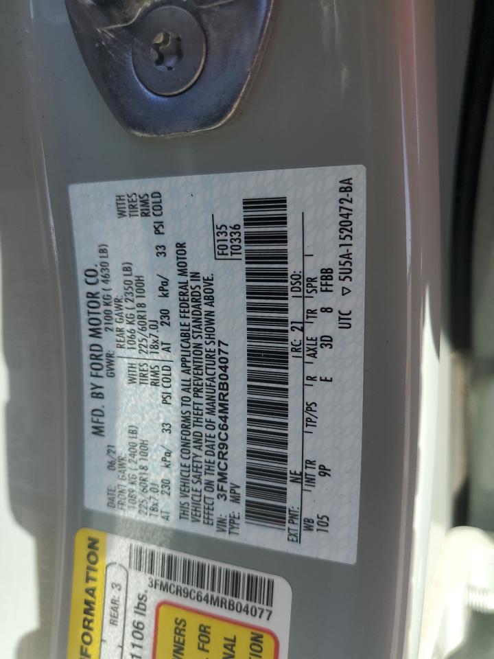 2021 Ford Bronco Sport Outer Banks VIN: 3FMCR9C64MRB04077 Lot: 85667635