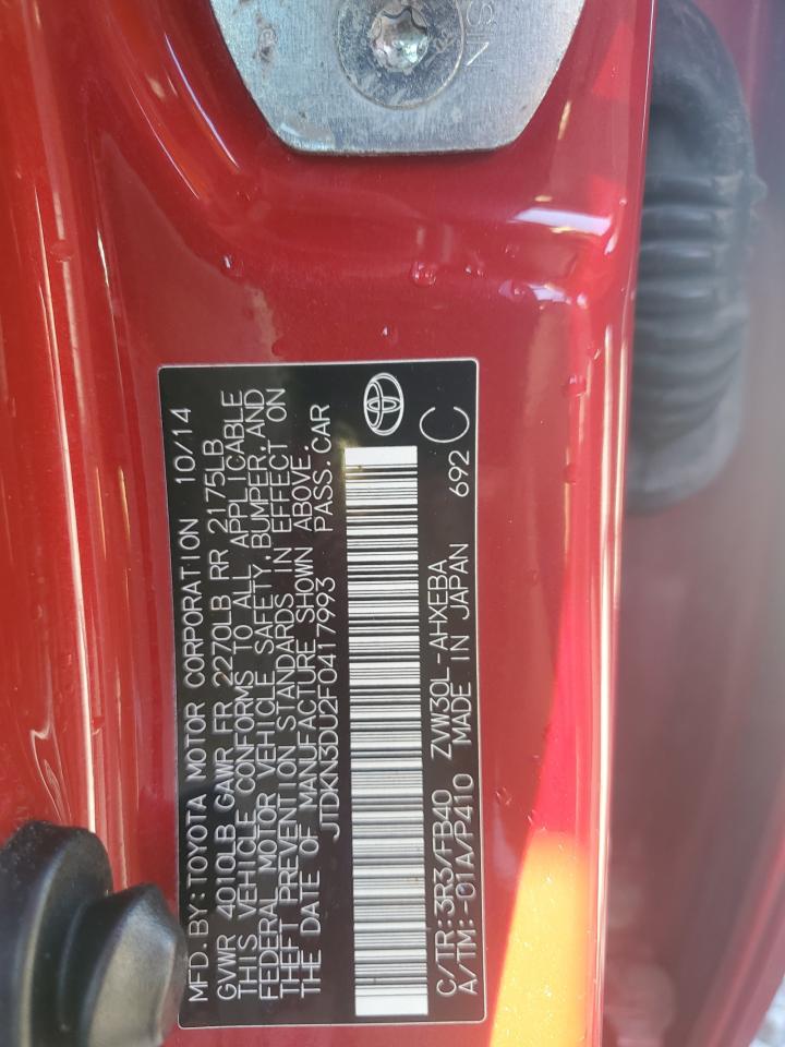 2015 Toyota Prius VIN: JTDKN3DU2F0417993 Lot: 82221505