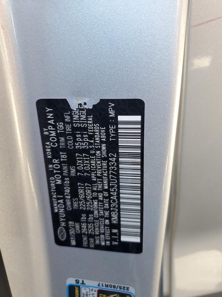 2018 Hyundai Tucson Sel VIN: KM8J3CA45JU773342 Lot: 84981255