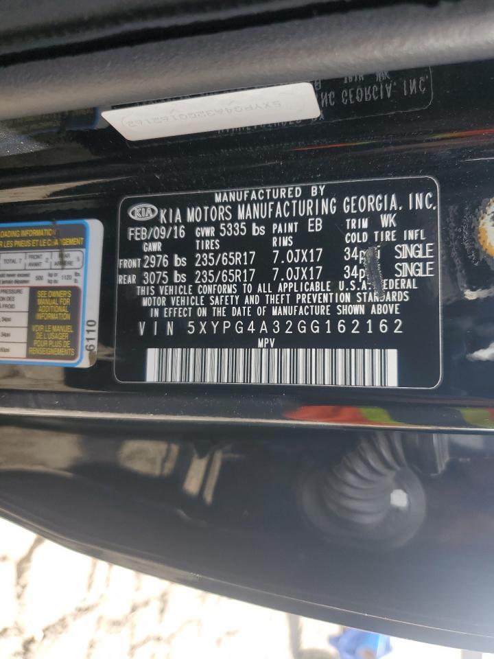 2016 Kia Sorento Lx VIN: 5XYPG4A32GG162162 Lot: 81995245