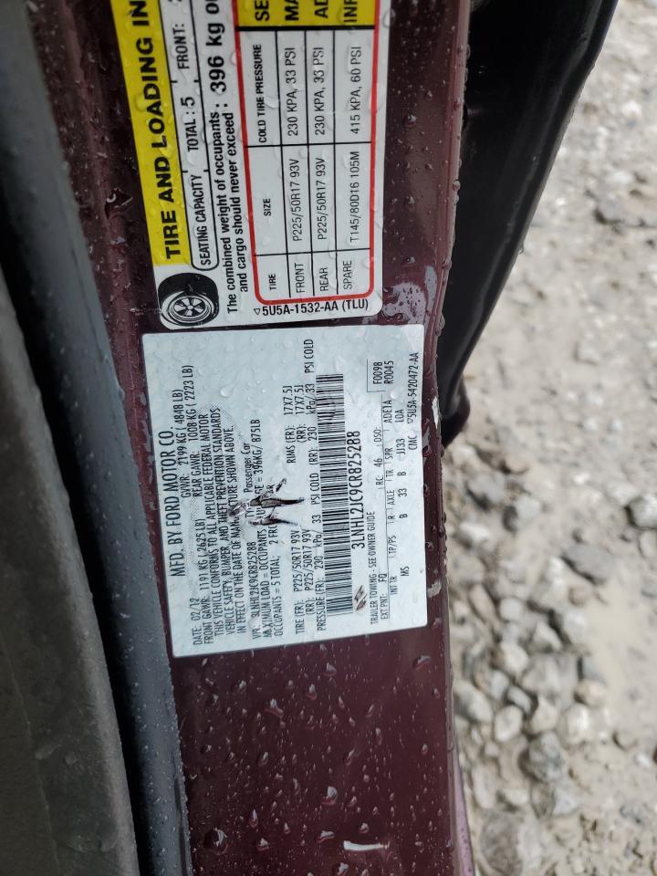 2012 Lincoln Mkz VIN: 3LNHL2JC9CR825288 Lot: 85729005