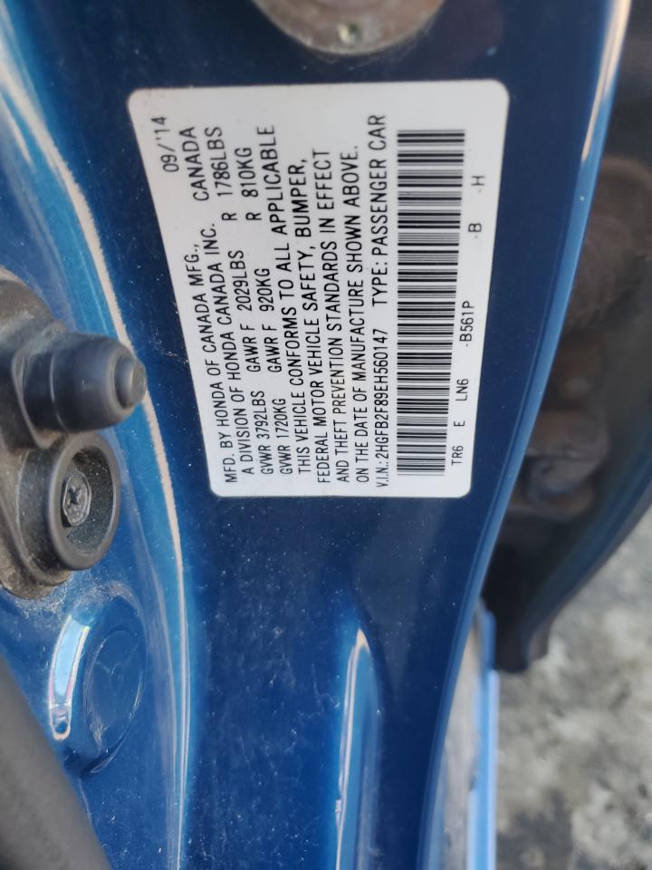 2014 Honda Civic Ex VIN: 2HGFB2F89EH560147 Lot: 82357605