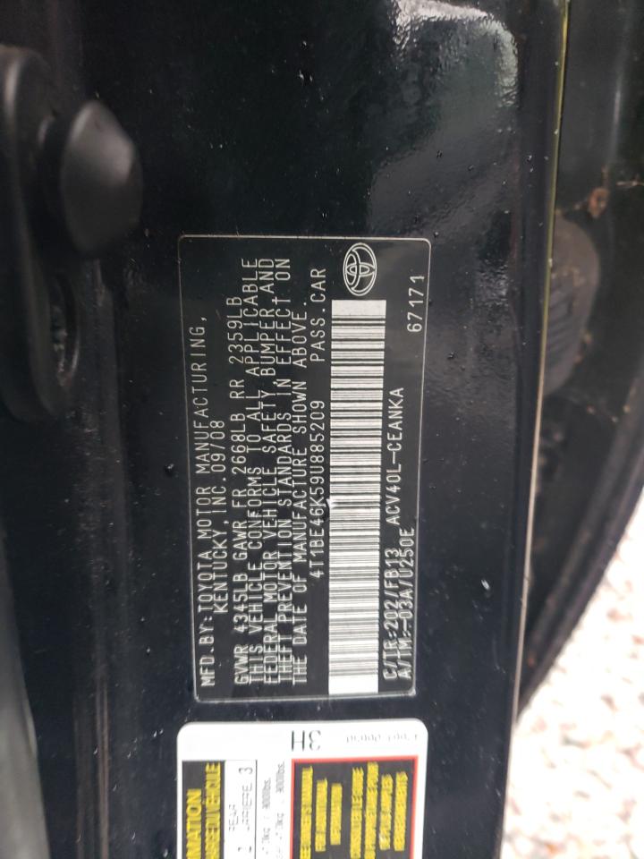 2009 Toyota Camry Base VIN: 4T1BE46K59U885209 Lot: 85696885