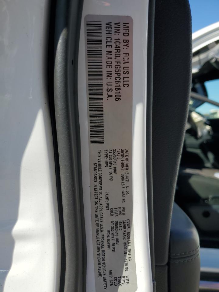 2023 Dodge Durango Pursuit VIN: 1C4RDJFG5PC618106 Lot: 86526375