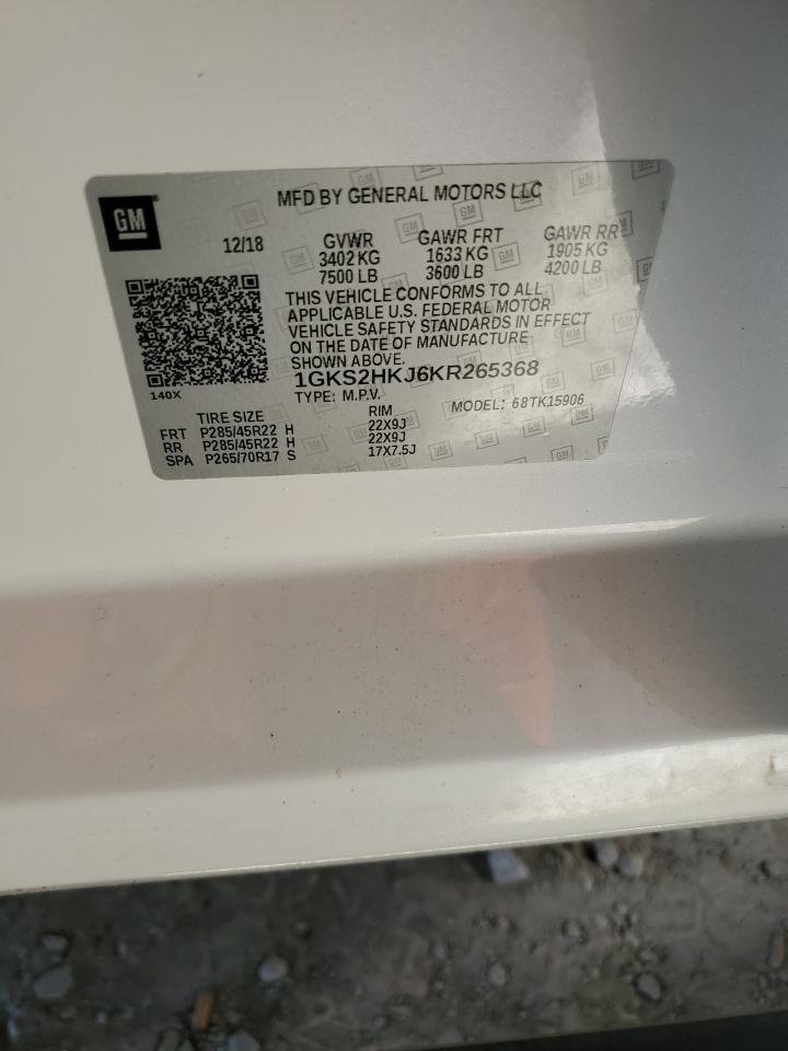 2019 GMC Yukon Xl Denali VIN: 1GKS2HKJ6KR265368 Lot: 90077895