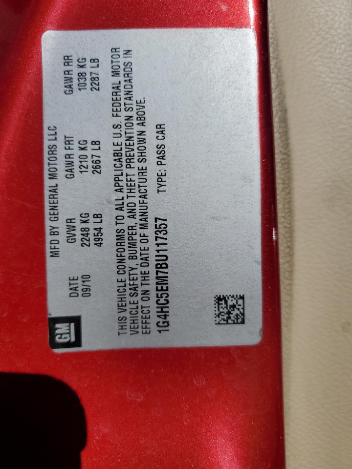 2011 Buick Lucerne Cxl VIN: 1G4HC5EM7BU117357 Lot: 87427185