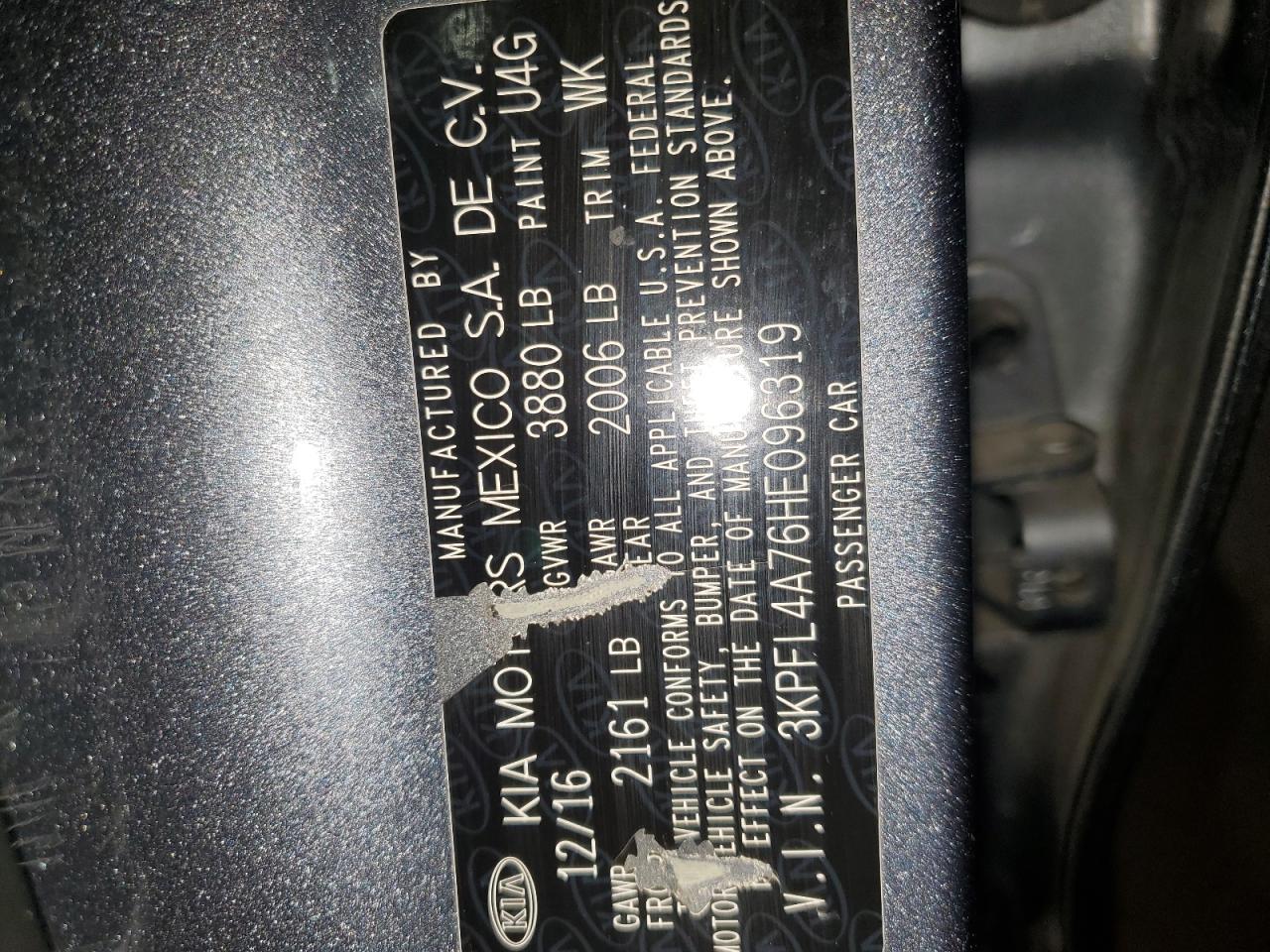 2017 Kia Forte Lx VIN: 3KPFL4A76HE096319 Lot: 82201185