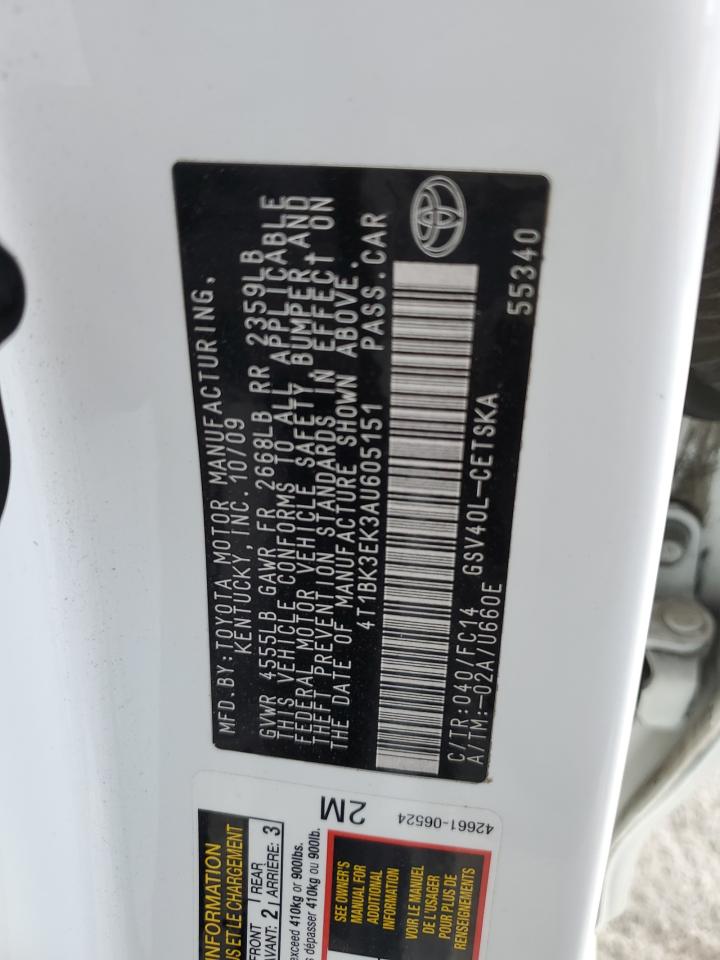 2010 Toyota Camry Se VIN: 4T1BK3EK3AU605151 Lot: 82404625