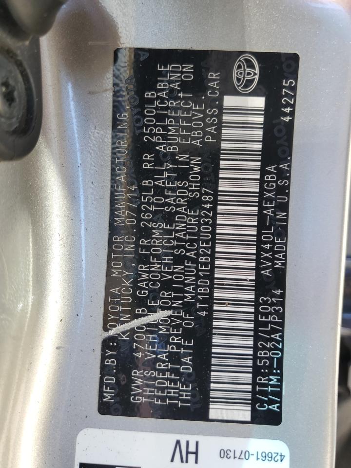 2014 Toyota Avalon Hybrid VIN: 4T1BD1EB2EU032487 Lot: 86682895