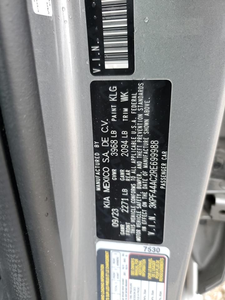 2024 Kia Forte Gt VIN: 3KPF44AC2RE699988 Lot: 85502255